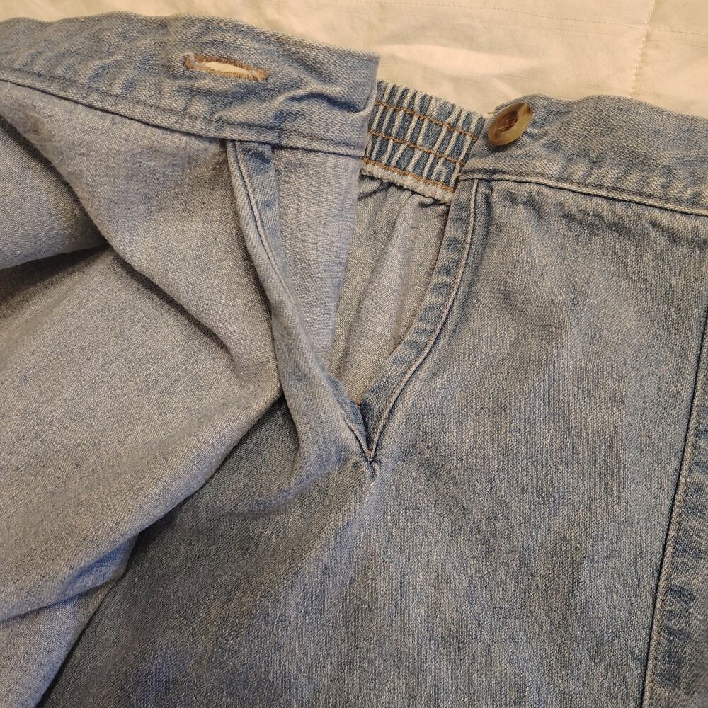 Lands' End Denim Skort girls sz 14 Light Wash Wrap Front Nautical Shorts Skirt - Picture 12 of 13